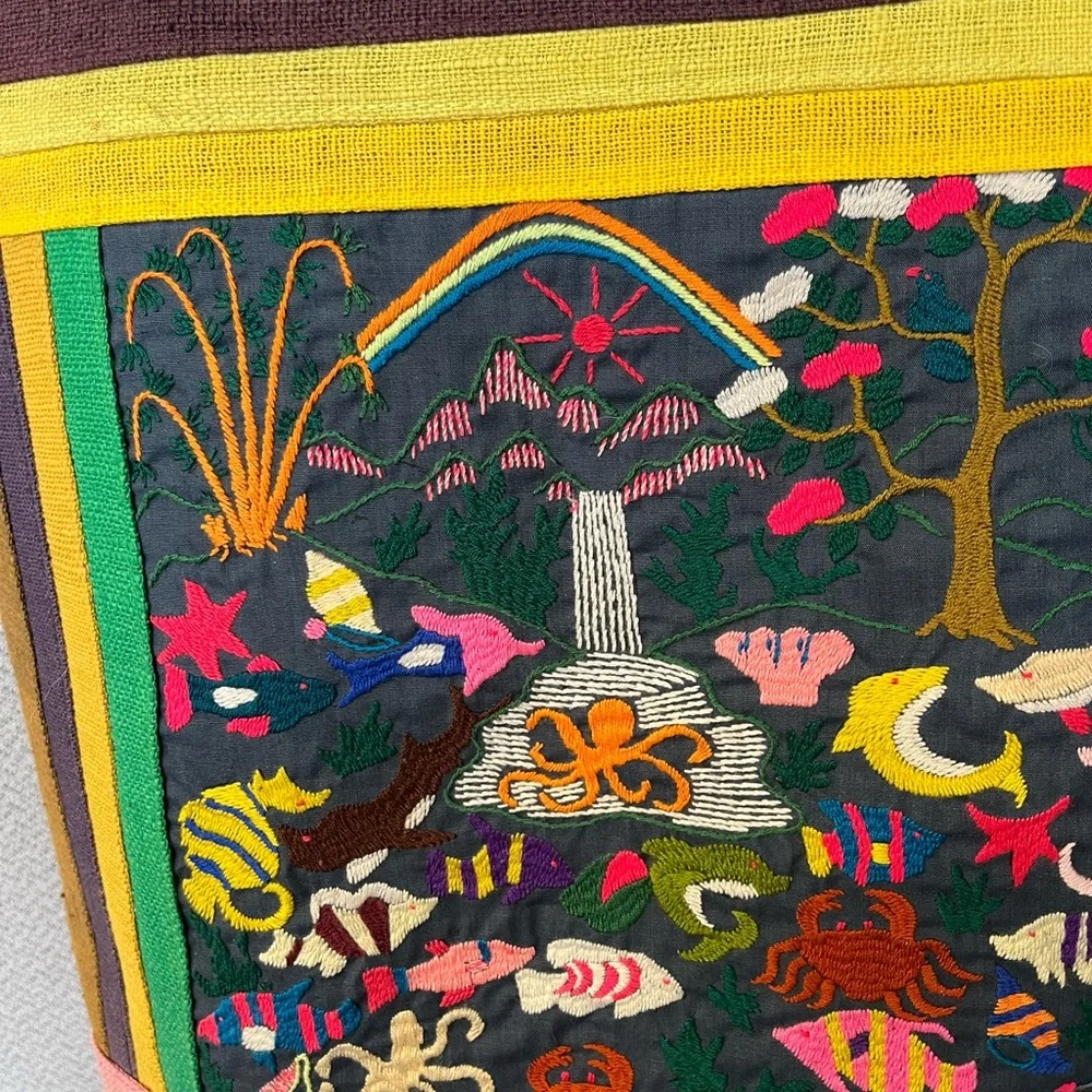 Hand made colorful and durable tote funky animal/ spiritual vibe - Picture 9 of 13